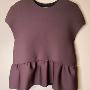 H&M Satin Scuba Peplum Top Size 6